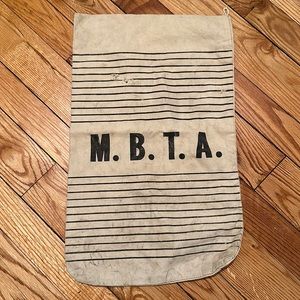 Vintage canvas MBTA money bag